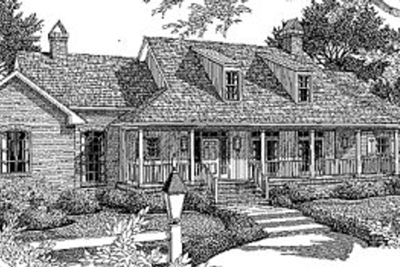 Architectural House Design - Country Exterior - Front Elevation Plan #41-165