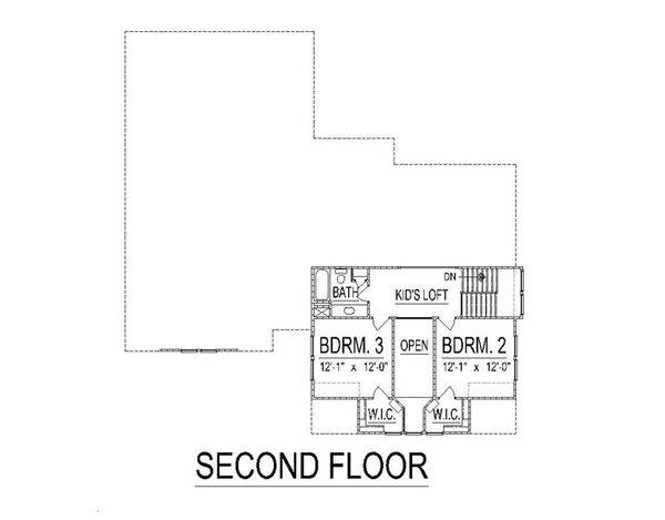Craftsman Floor Plan - Upper Floor Plan #458-10