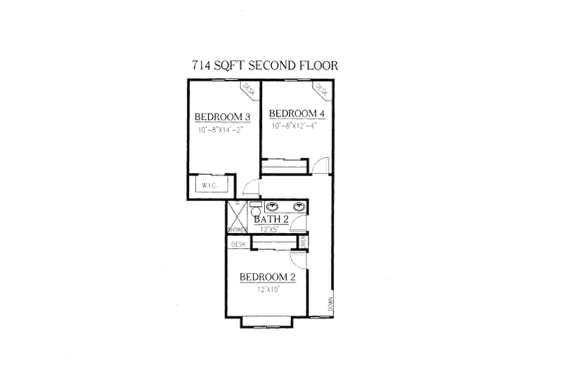 Dream House Plan - Floor Plan - Upper Floor for Mediterranean House Plan #437-33 - 4 bed, 2.5 bath