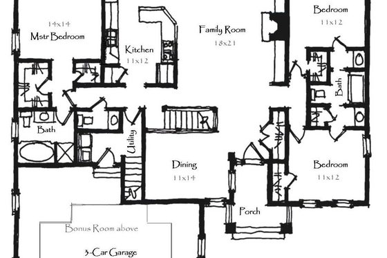 Exterior - Front Elevation 3 for Craftsman House Plan #921-9 - 3 bed, 2.5 bath