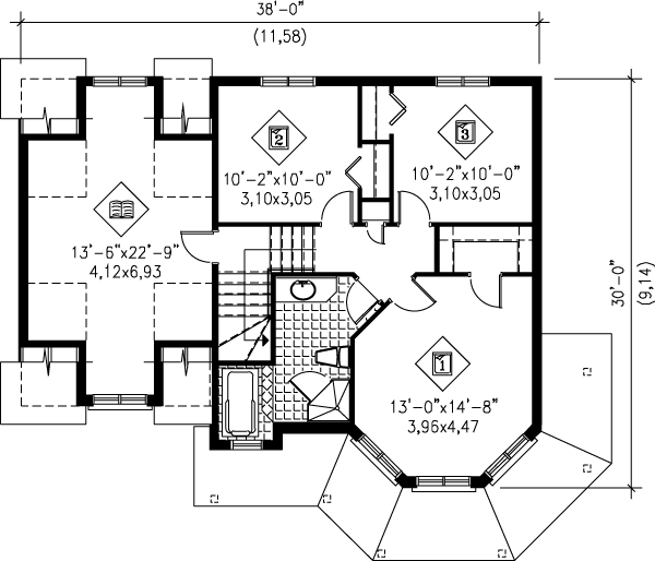 Dream House Plan - Country Floor Plan - Upper Floor Plan #25-273