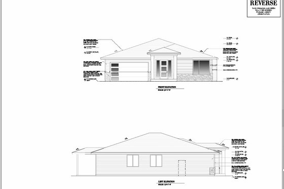 Exterior - Other Elevation for Prairie House Plan #53-720 - 4 bed, 2 bath
