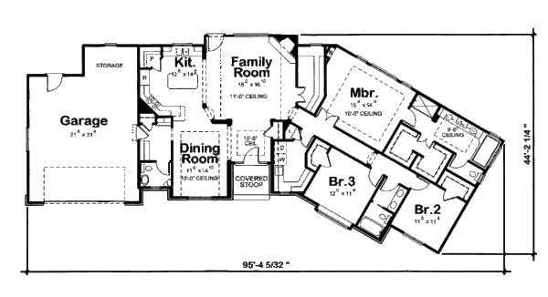 Architectural House Design - European Floor Plan - Main Floor Plan #20-2130