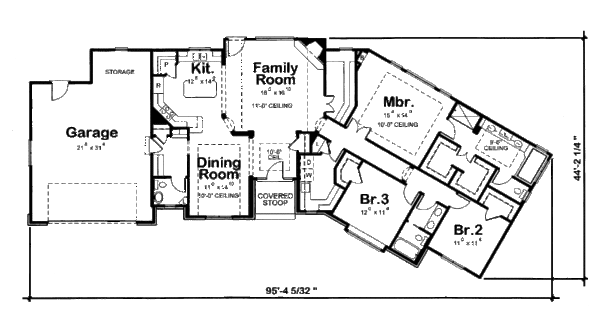 House Blueprint - European Floor Plan - Main Floor Plan #20-2130