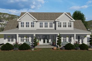 Dream House Plan - Farmhouse Exterior - Front Elevation Plan #1060-48