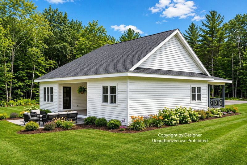 House Design - Exterior - Rear Elevation for Farmhouse House Plan #51-1534 - 3 bed, 2.5 bath