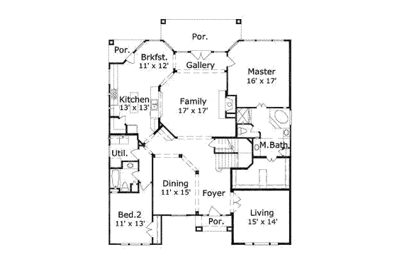 Floor Plan - Main Floor for Traditional House Plan #411-106 - 5 bed, 4 bath