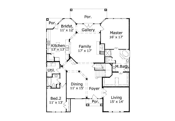 Traditional Floor Plan - Main Floor Plan #411-106