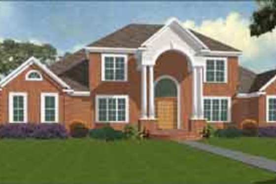 Exterior - Front Elevation 3 for Traditional House Plan #63-120 - 4 bed, 4.5 bath