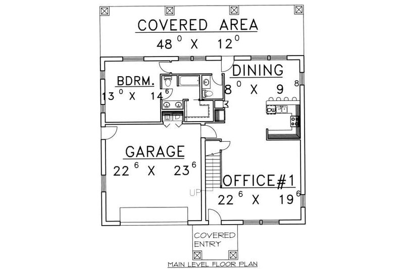 Home Plan - Floor Plan - Main Floor for Traditional House Plan #117-566 - 1 bed, 2.5 bath