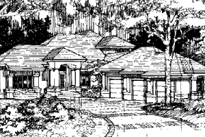 Exterior - Other Elevation for Mediterranean House Plan #320-384 - 3 bed, 3 bath