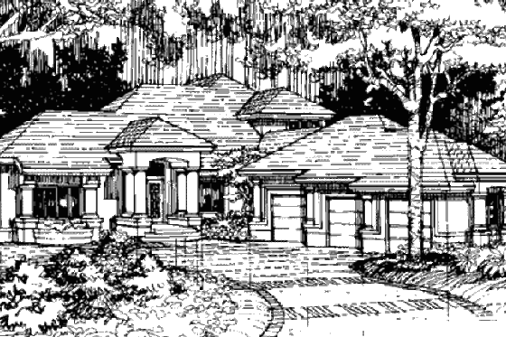 Exterior - Other Elevation for Mediterranean House Plan #320-384 - 3 bed, 3 bath