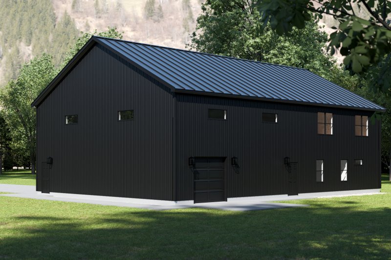 Dream House Plan - Exterior - Rear Elevation 1 for Barndominium House Plan #1089-38 - 3 bed, 2.5 bath
