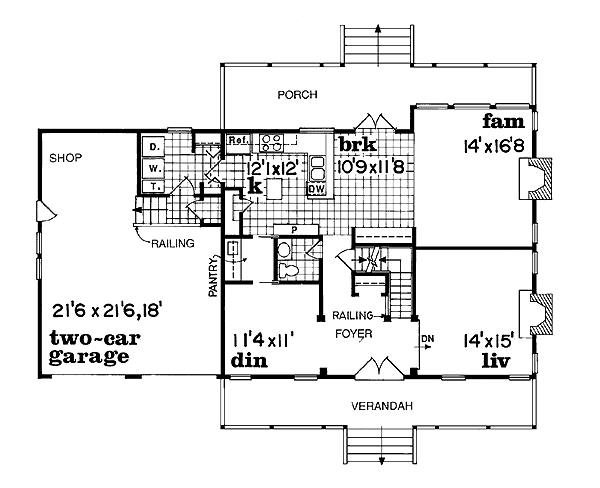 Country Floor Plan - Main Floor Plan #47-293