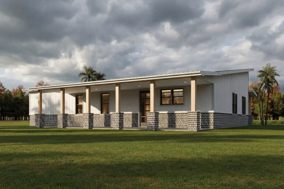 Exterior - Front Elevation 3 for Barndominium House Plan #1112-22 - 2 bed, 2 bath