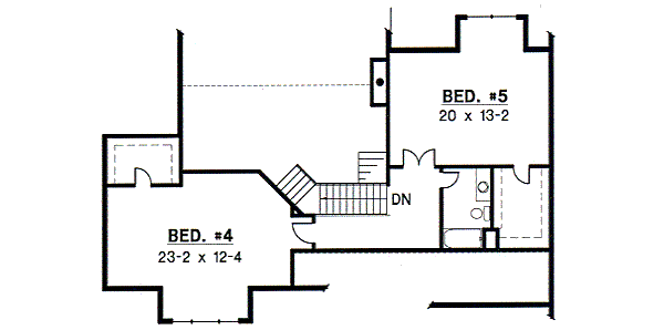 Traditional Floor Plan - Upper Floor Plan #67-456