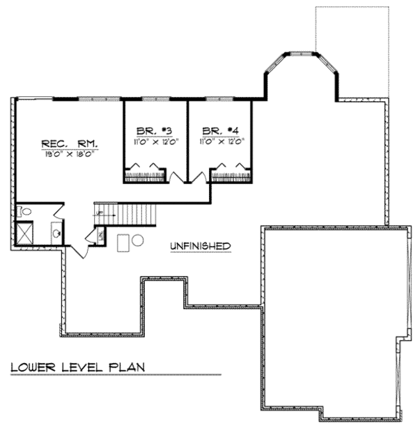 House Plan Design - European Floor Plan - Lower Floor Plan #70-764
