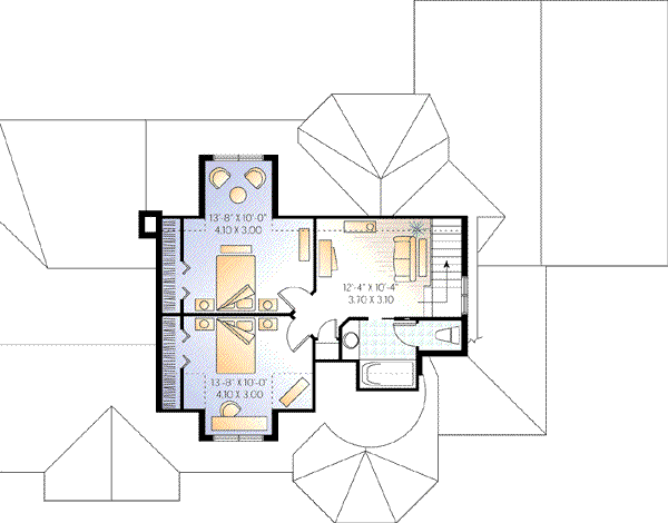 Traditional Floor Plan - Upper Floor Plan #23-330