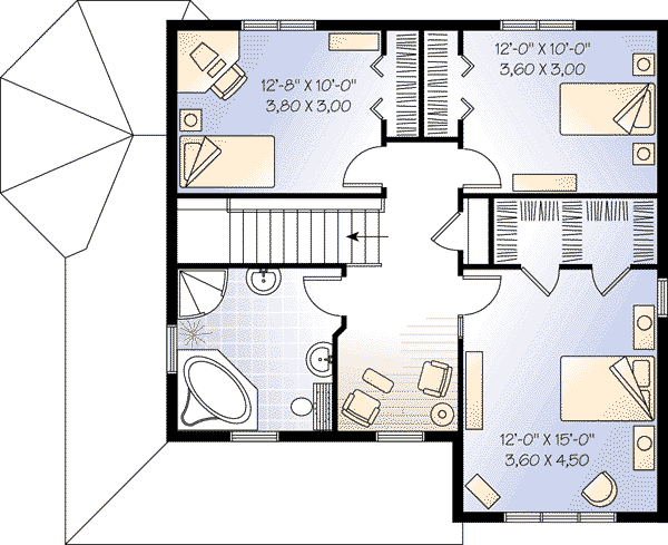 House Plan Design - Cottage Floor Plan - Upper Floor Plan #23-521