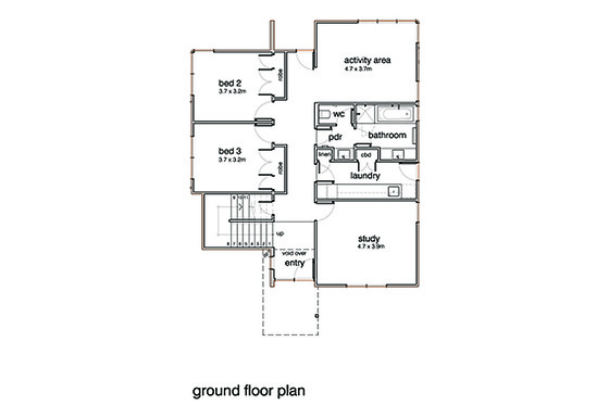 Floor Plan - Upper Floor for Modern House Plan #496-20 - 3 bed, 2 bath