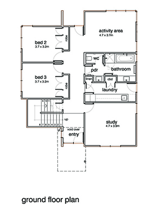 Modern Floor Plan - Upper Floor Plan #496-20