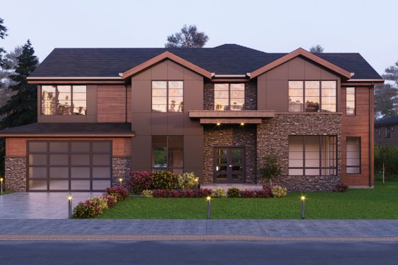 Exterior - Front Elevation 3 for Traditional House Plan #1066-60 - 4 bed, 4.5 bath