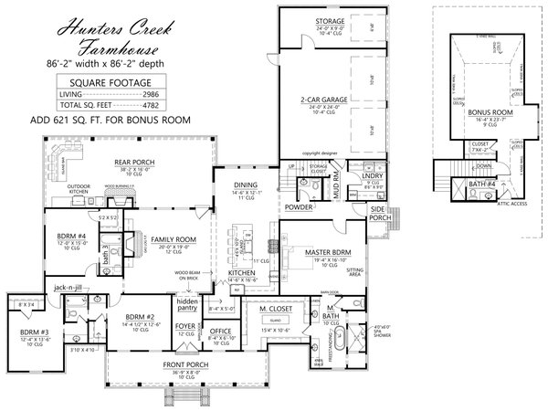 House Plan Design - Farmhouse Floor Plan - Main Floor Plan #1074-90