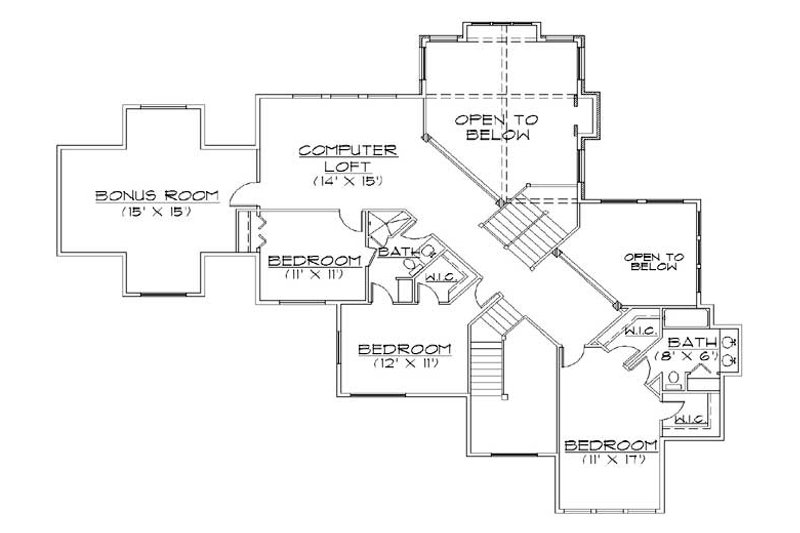 Dream House Plan - Floor Plan - Upper Floor for Traditional House Plan #5-433 - 7 bed, 6 bath