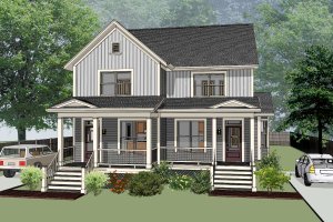 Southern Exterior - Front Elevation Plan #79-242