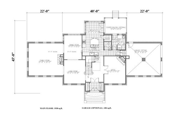 Floor Plan - Main Floor for European House Plan #138-339 - 4 bed, 2.5 bath