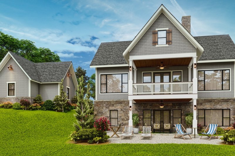 House Blueprint - Exterior - Rear Elevation 1 for Cottage House Plan #54-596 - 3 bed, 2 bath