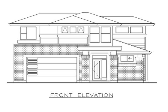 Exterior - Front Elevation 3 for Modern House Plan #1100-22 - 3 bed, 2.5 bath