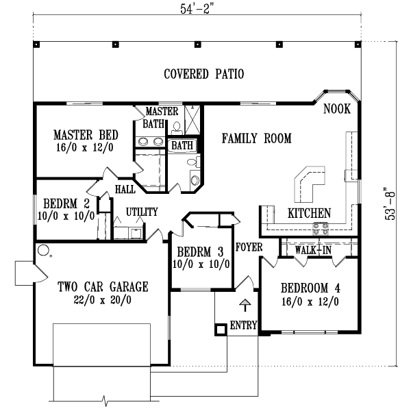 Adobe / Southwestern Floor Plan - Main Floor Plan #1-1319