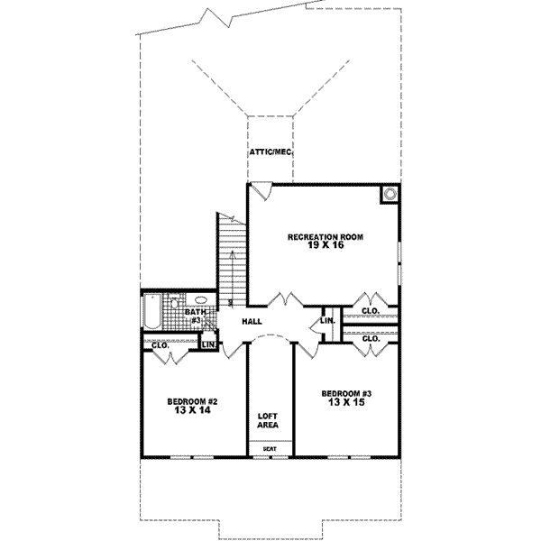 Bungalow Floor Plan - Upper Floor Plan #81-417