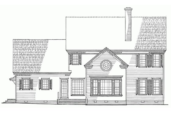 Exterior - Front Elevation 4 for Country House Plan #137-150 - 4 bed, 3.5 bath