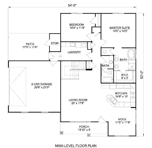 Bungalow Floor Plan - Main Floor Plan #116-281