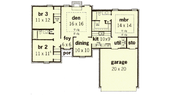 Traditional Floor Plan - Main Floor Plan #16-111