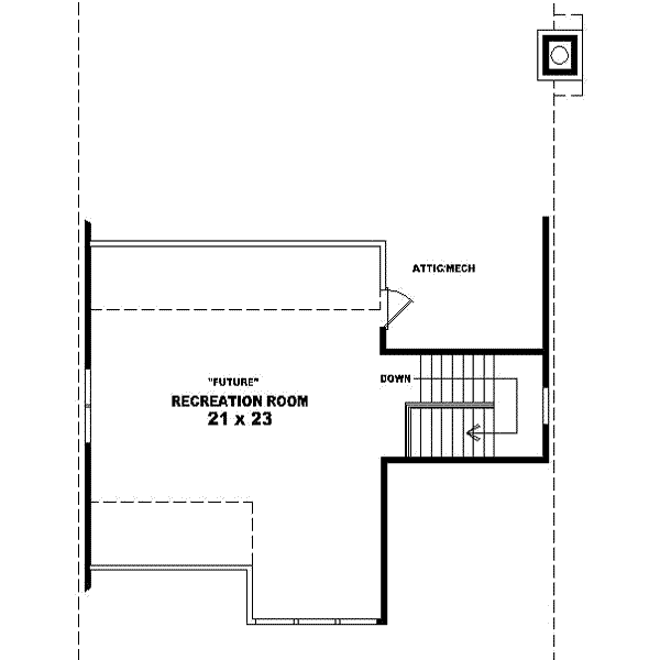 Floor Plan - Upper Floor for Craftsman House Plan #81-436 - 3 bed, 2 bath