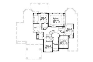 Floor Plan - Upper Floor for European House Plan #411-734 - 5 bed, 5.5 bath