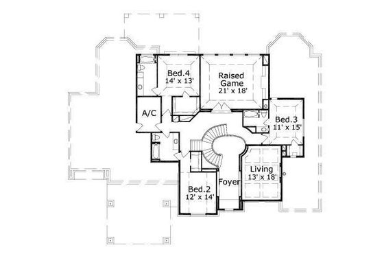 Floor Plan - Upper Floor for European House Plan #411-734 - 5 bed, 5.5 bath
