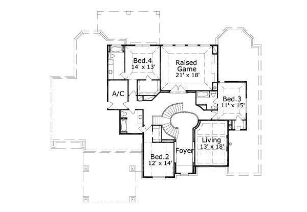 European Floor Plan - Upper Floor Plan #411-734
