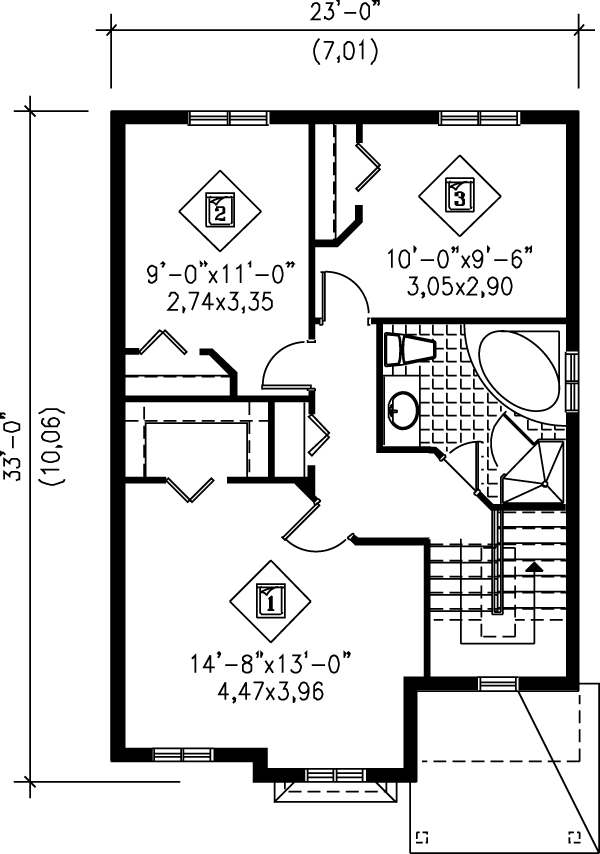 Victorian Floor Plan - Upper Floor Plan #25-2030