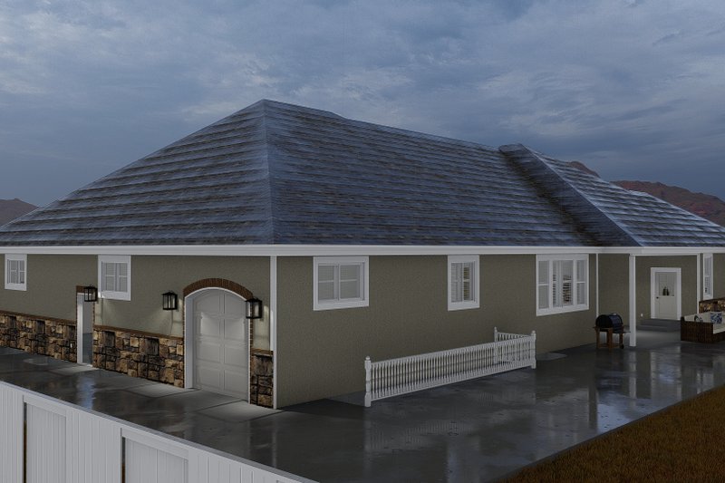 Architectural House Design - Exterior - Rear Elevation 2 for Craftsman House Plan #1060-237 - 2 bed, 3 bath