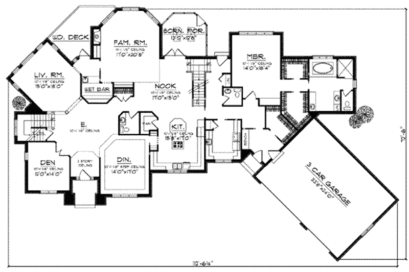Home Plan - Floor Plan - Main Floor for European House Plan #70-853 - 5 bed, 4.5 bath