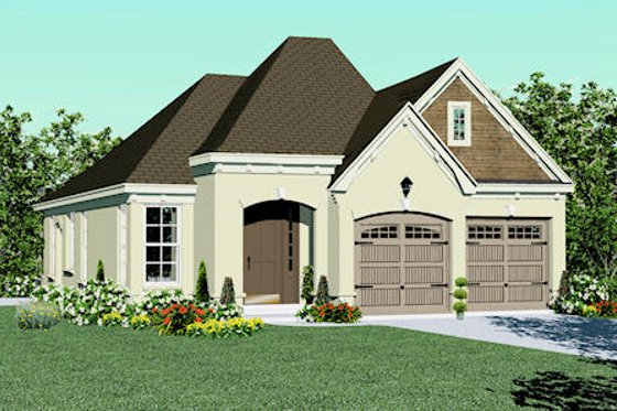 Exterior - Front Elevation for European House Plan #81-13835 - 3 bed, 2 bath