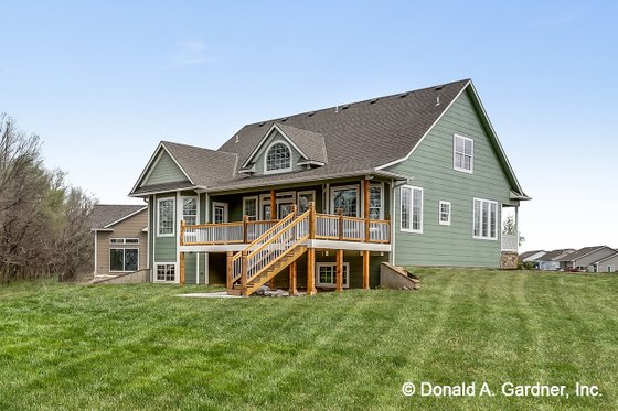 Exterior - Rear Elevation for Country House Plan #929-522 - 3 bed, 2.5 bath