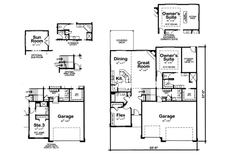Home Plan - Floor Plan - Main Floor for Traditional House Plan #20-2083 - 4 bed, 3 bath