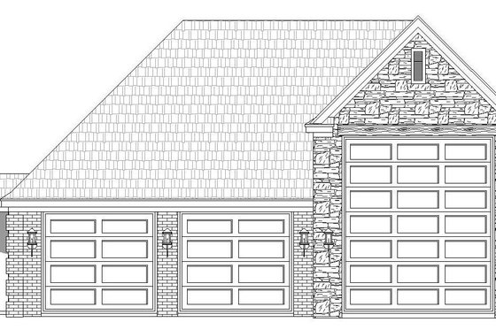 Exterior - Front Elevation 3 for Southern House Plan #932-78, 0.5 bath