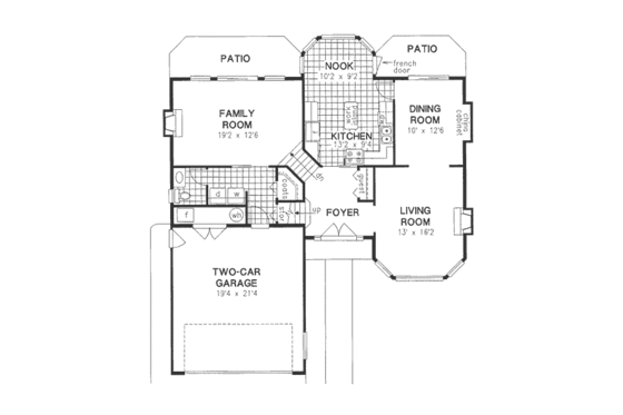 Floor Plan - Main Floor for Traditional House Plan #18-9241 - 3 bed, 2.5 bath