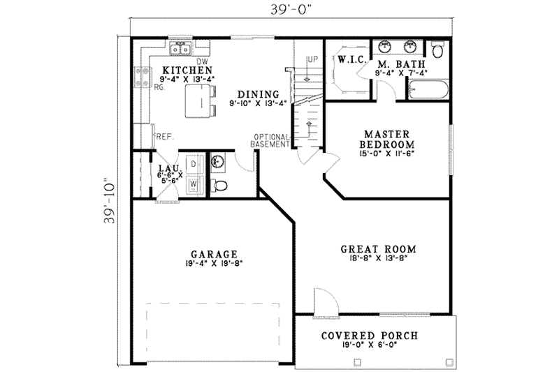 House Plan Design - Floor Plan - Main Floor for Traditional House Plan #17-432 - 3 bed, 2.5 bath